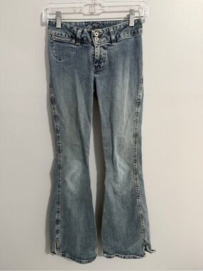 Vintage Silver Jeans Womens 24 Low Rise Split Hem Country Western Y2K No Pockets
